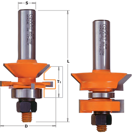 Комплект 2-х фрез для соединения “вагонка” CMT 8/955.506