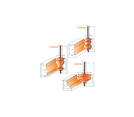 Фрезы мультипрофильные для молдингов CMT 8/955.901-902, 8/956.501